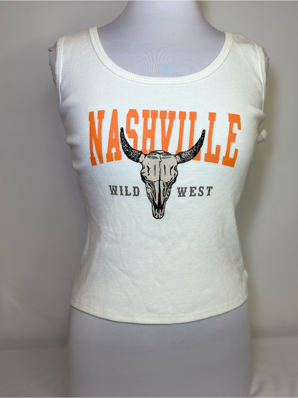 Nashville Wild West White Graphic Tank Top
